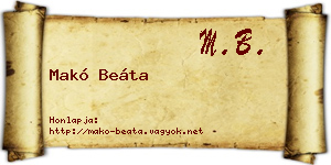 Makó Beáta névjegykártya