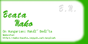 beata mako business card